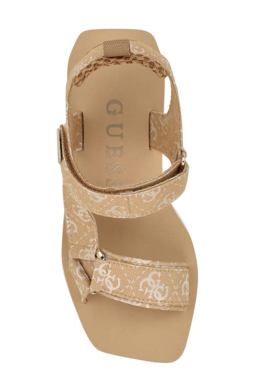 Guess Daysa Slingback Platform Wedge Sandal In Neutral