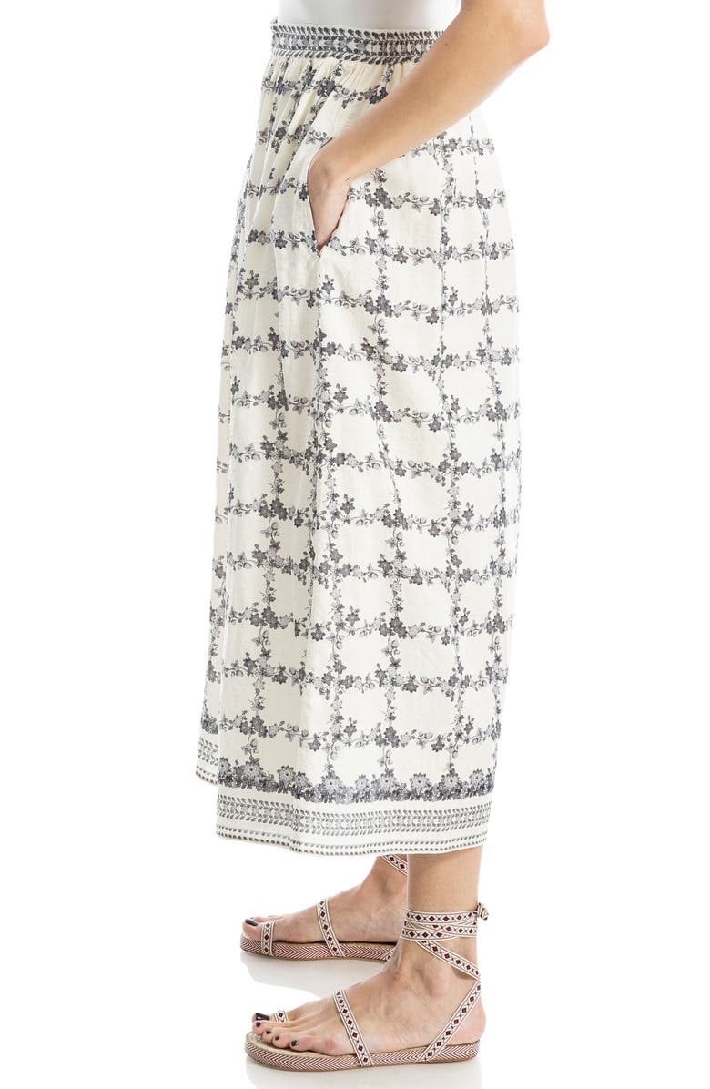 MAX STUDIO A-Line Maxi Skirt, Alternate, color, Off White/ Black Floral