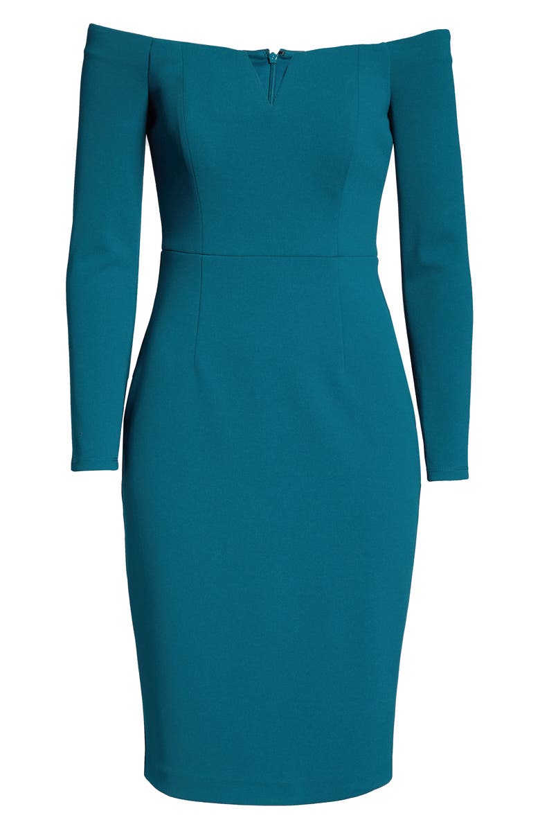 Vince Camuto Off the Shoulder Long Sleeve Sheath Dress, Alternate, color,