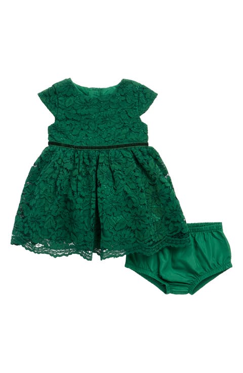 Bryce Lace Fit & Flare Dress & Bloomers Set