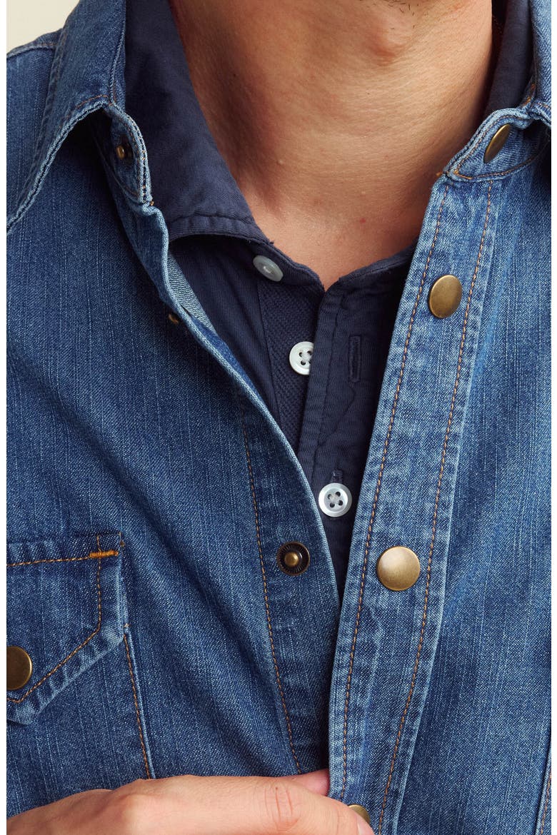 Rosedale Denim Snap-Up Shirt, Alternate, color, LIGHT INDIGO