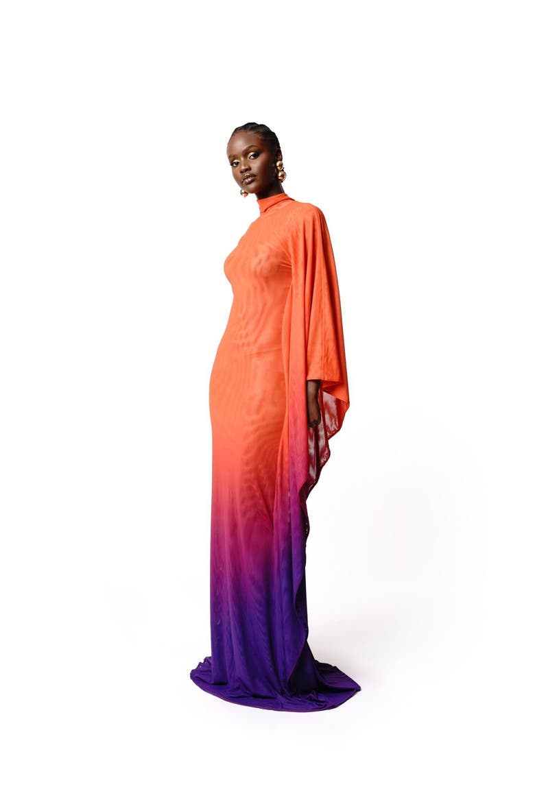 Luna Kaftan Maxi Dress, Alternate, color, Orange/purple