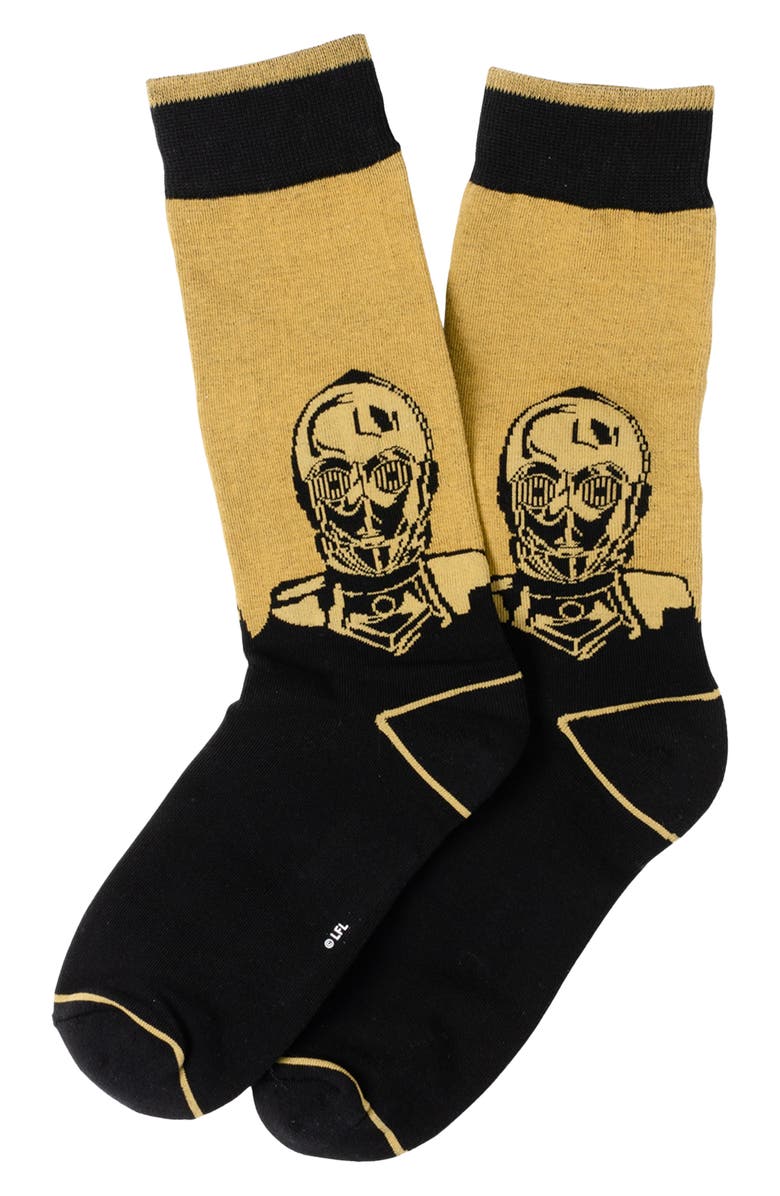Cufflinks, Inc. Droid & Sage Mod 3-Pack Socks & Lapel Pin Set, Alternate, color, Black Multi