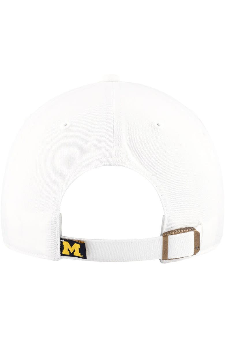 Women's '47 White Michigan Wolverines Sidney Clean Up Adjustable Hat, Alternate, color, White