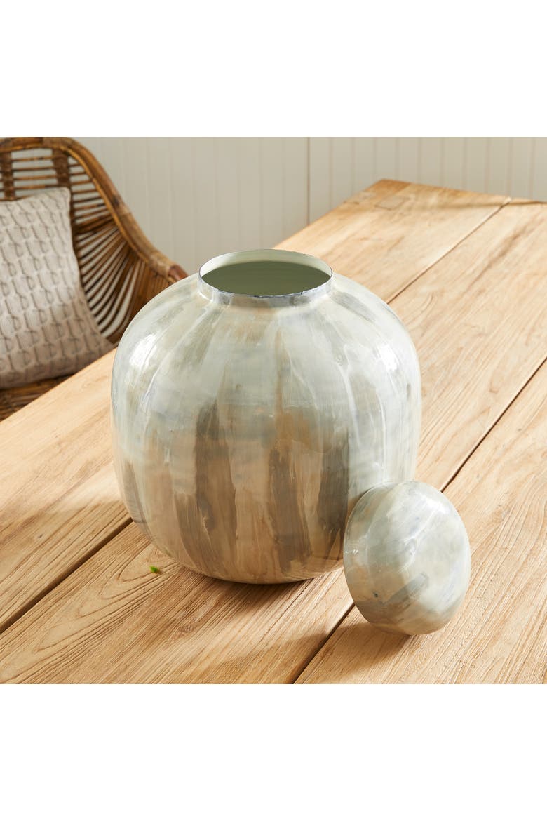 Almeta Lidded Urn, Alternate, color, White