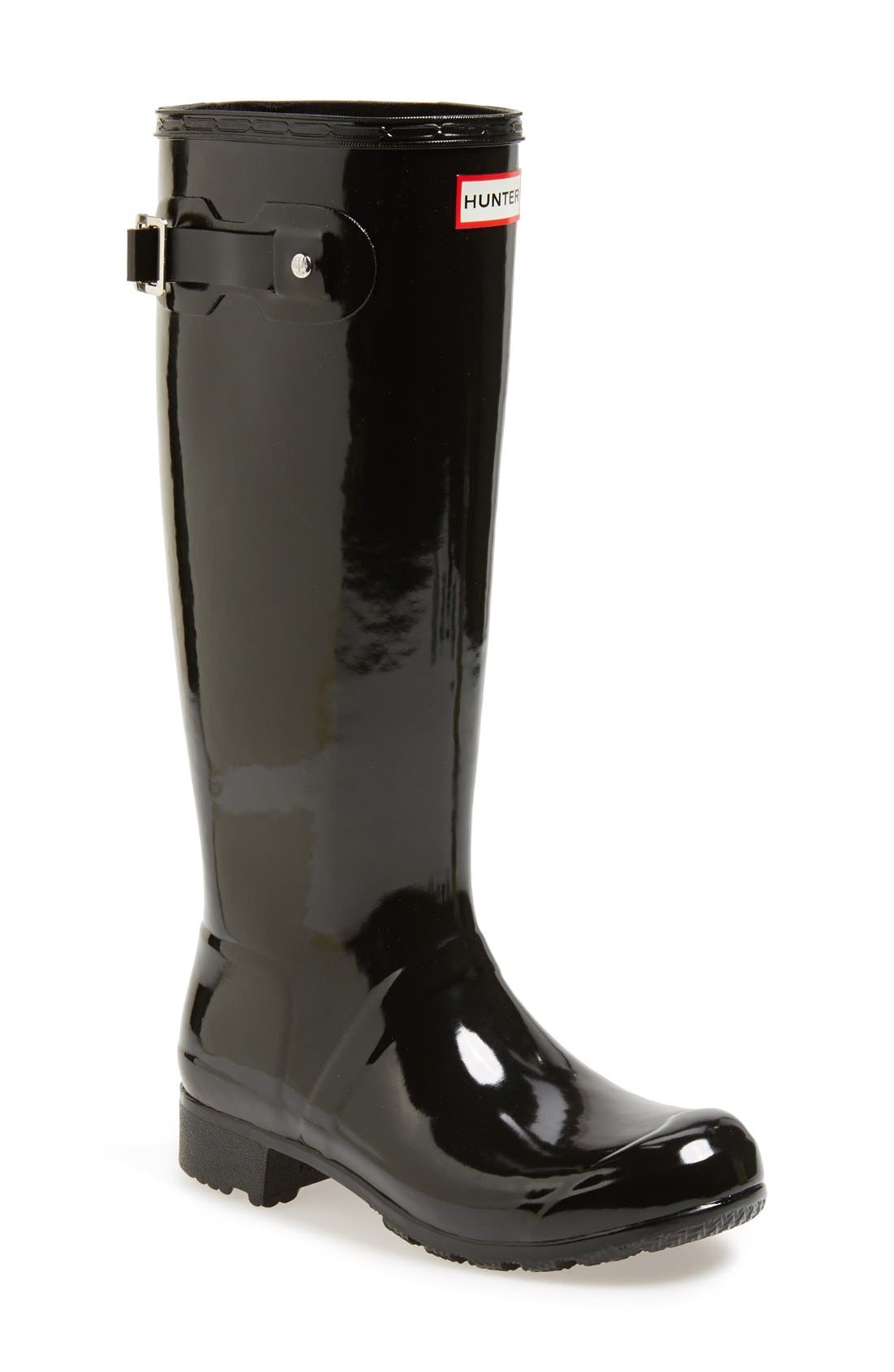 Hunter Original Tour Gloss Packable Rain Boot, Main, color, 