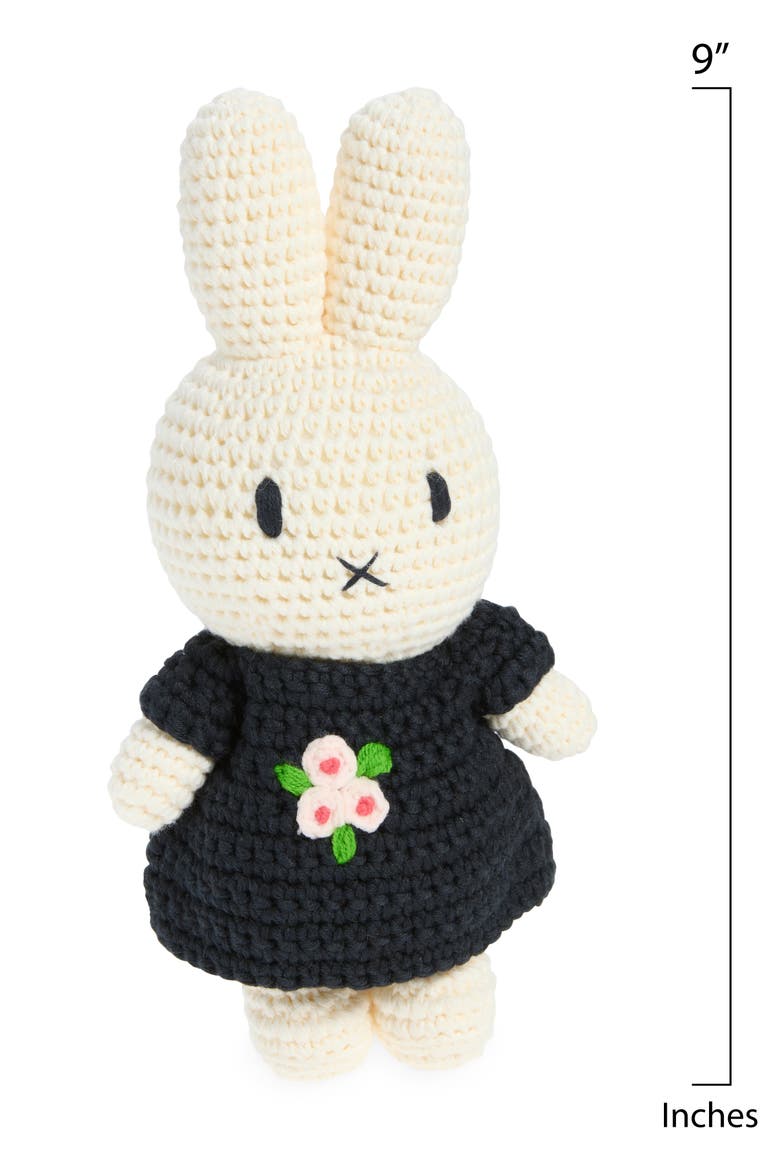 Miffy & Her Rijksmuseum Still Life with Flowers Dress Crocheted Stuffed Animal, Alternate, color, BLACK
