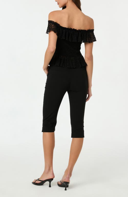 Astr The Label Off The Shoulder Lace Peplum Top