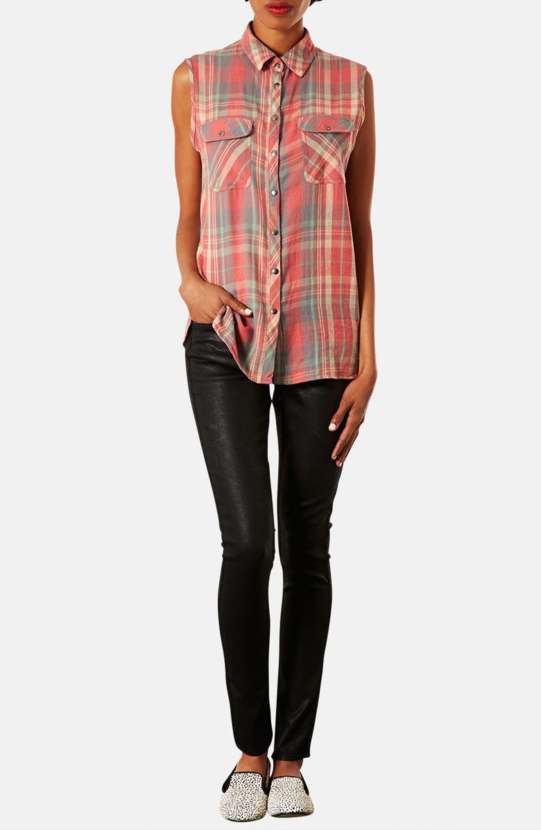 Topshop Moto 'Leigh' Coated Skinny Jeans, Alternate, color, 