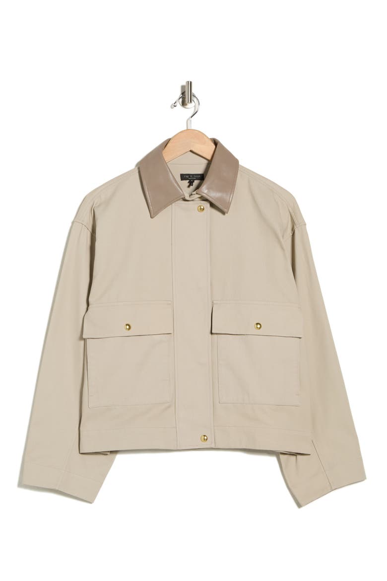 Nessa Faux Leather Collar Coat, Alternate, color, SANDSTONE
