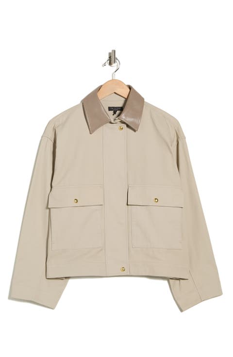 Nessa Faux Leather Collar Coat