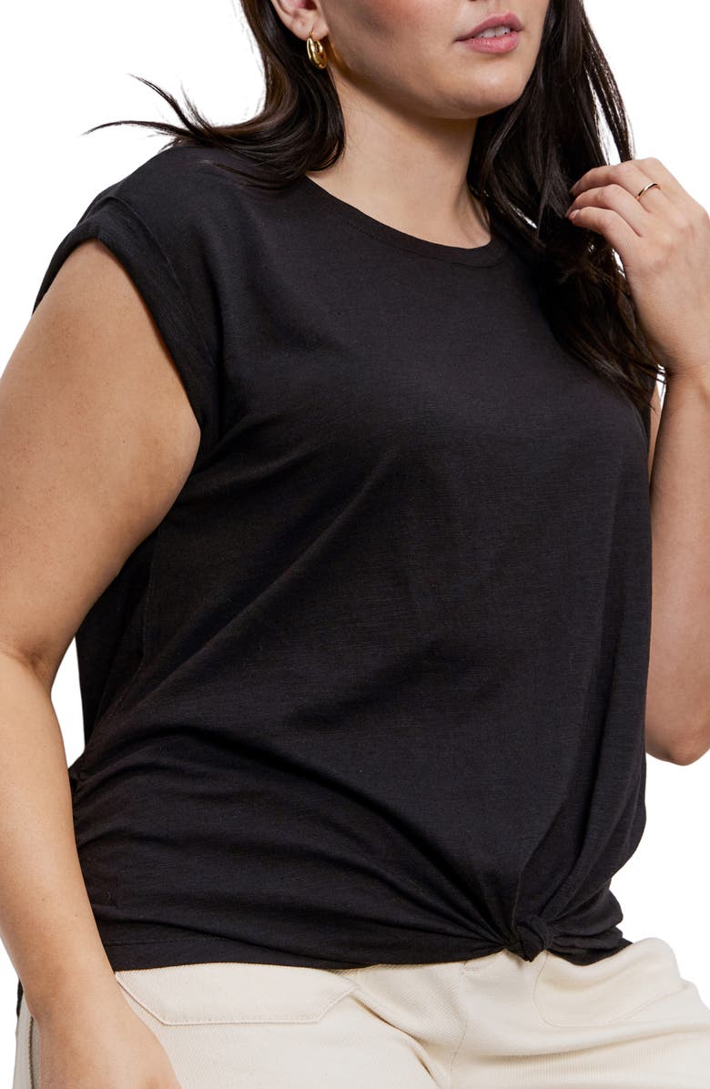 Sanctuary Knotted Muscle Tee, Alternate, color, Black