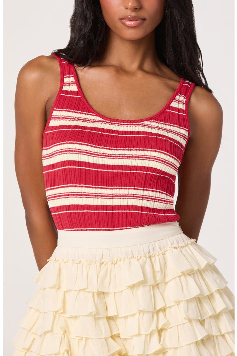 Kaylea Stripe Rib Sweater Tank, Alternate, color, RED STRIPE