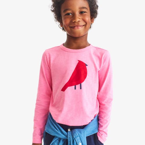 Primary Kids Long Sleeve Cardinal Tee In Pink