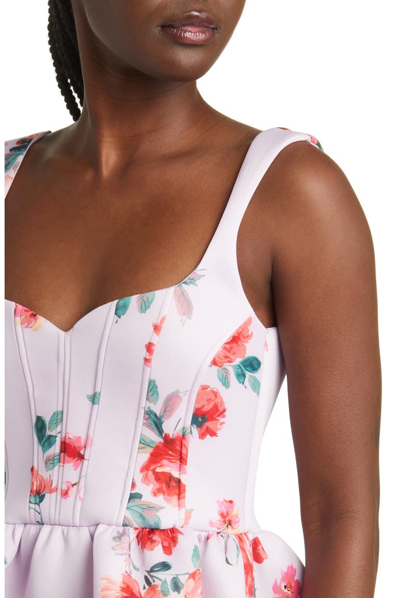 Floral Midi Dress, Alternate, color, PINK MULTI