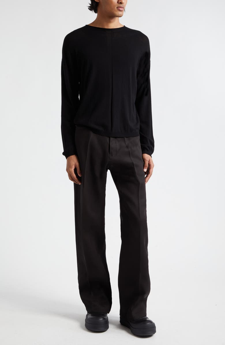 Rick Owens Geth Silk & Wool Wide Leg Jeans, Alternate, color, 