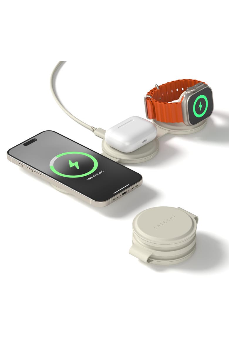 Satechi OntheGo 3 in 1 Charger, Main, color, Sand