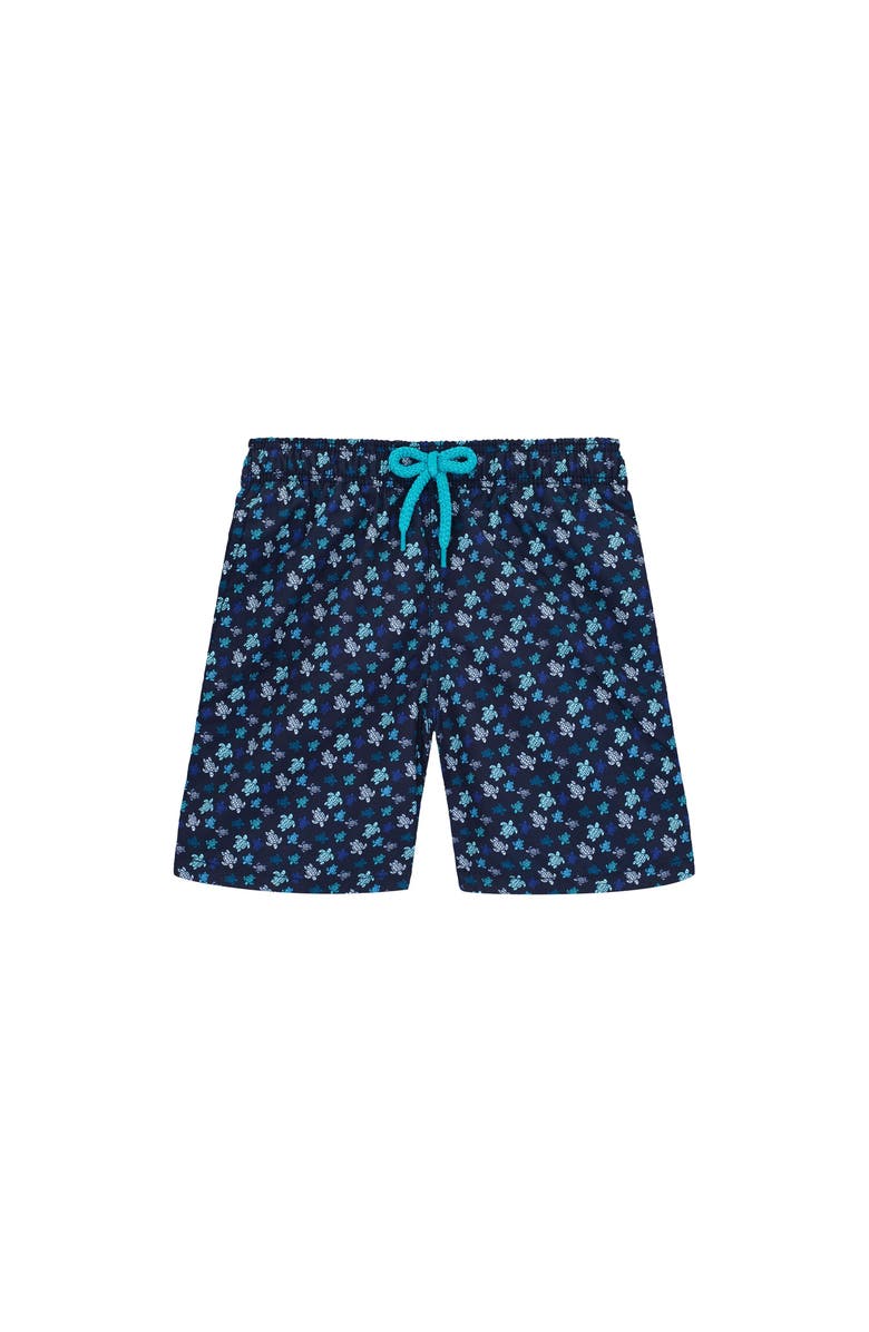 Vilebrequin Kids' Micro Ronde Des Tortues Rainbow Swim Shorts, Main, color, Peacock