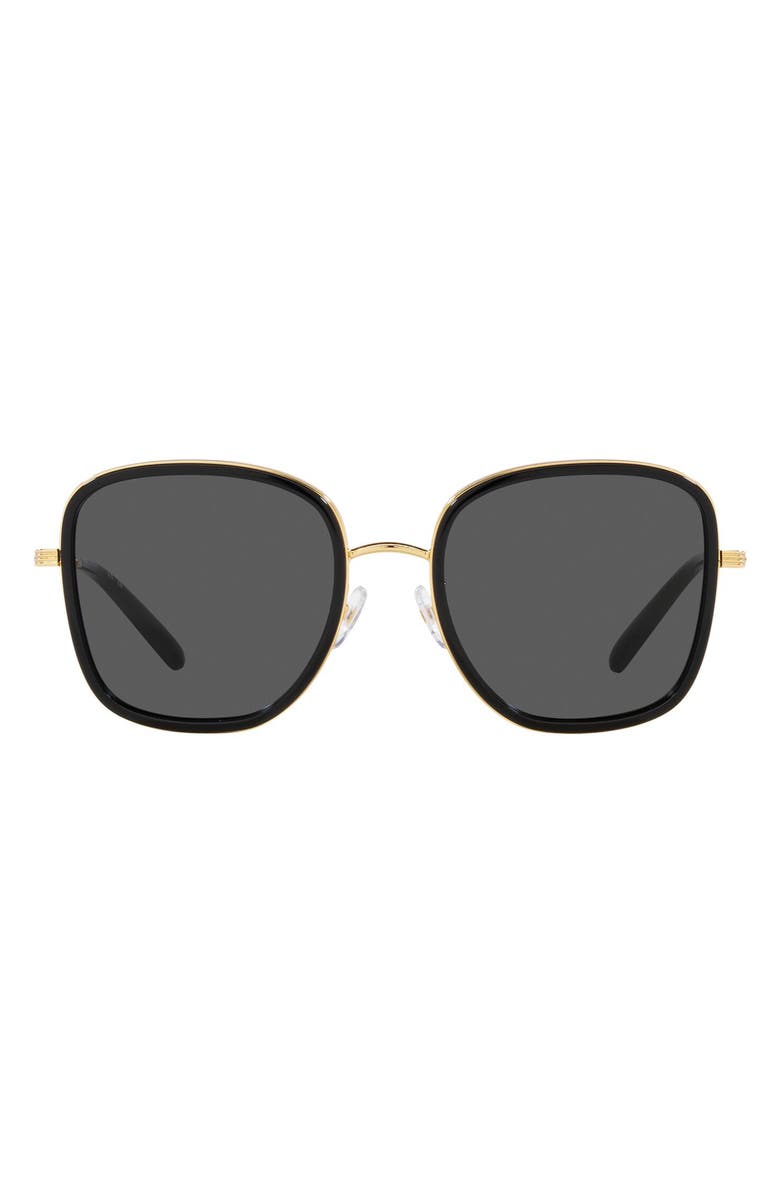 Tory Burch 53mm Square Sunglasses, Main, color, Black