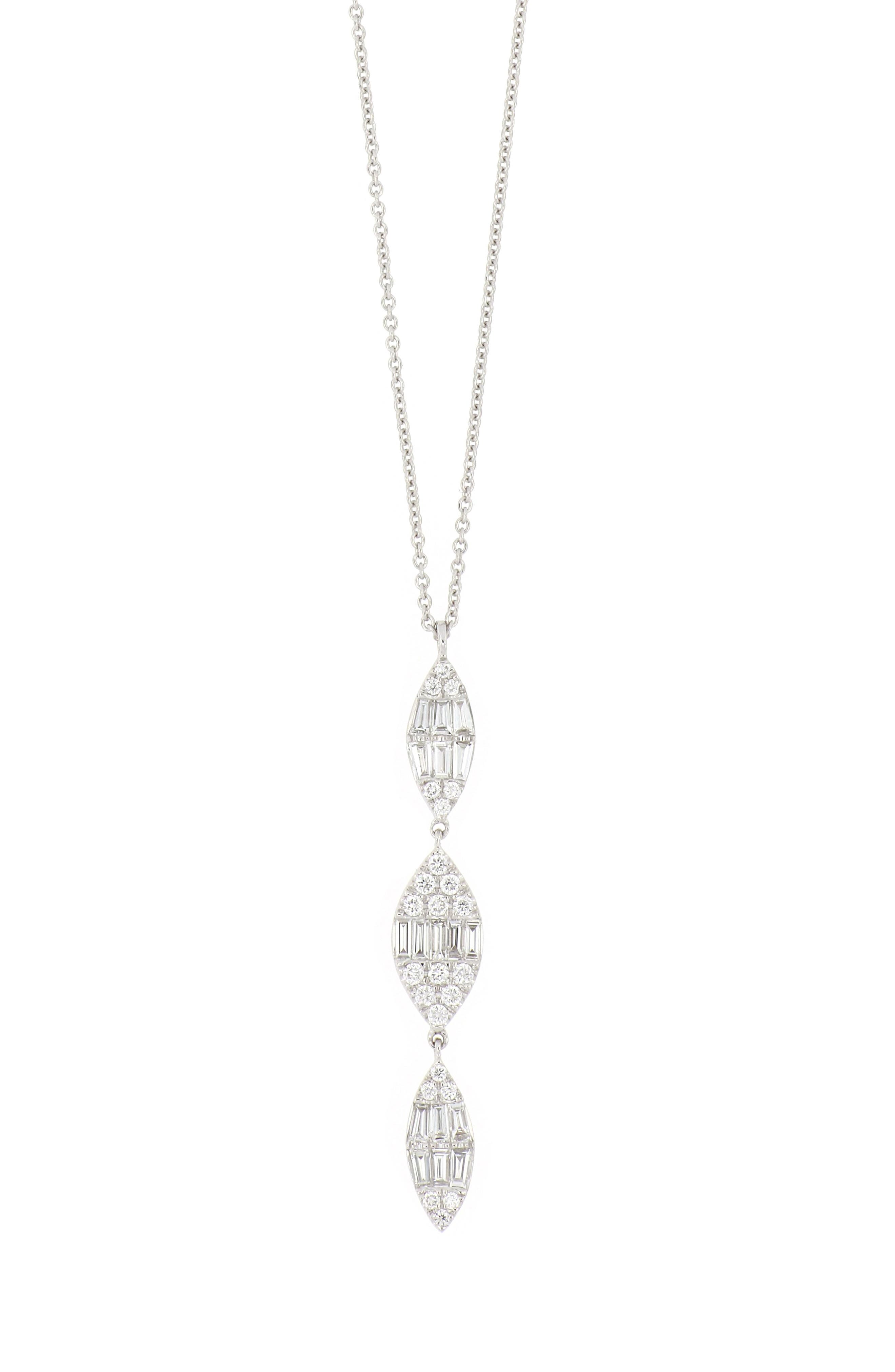 Bony Levy Mika Three Marquise Diamond Cluster Pendant Necklace
