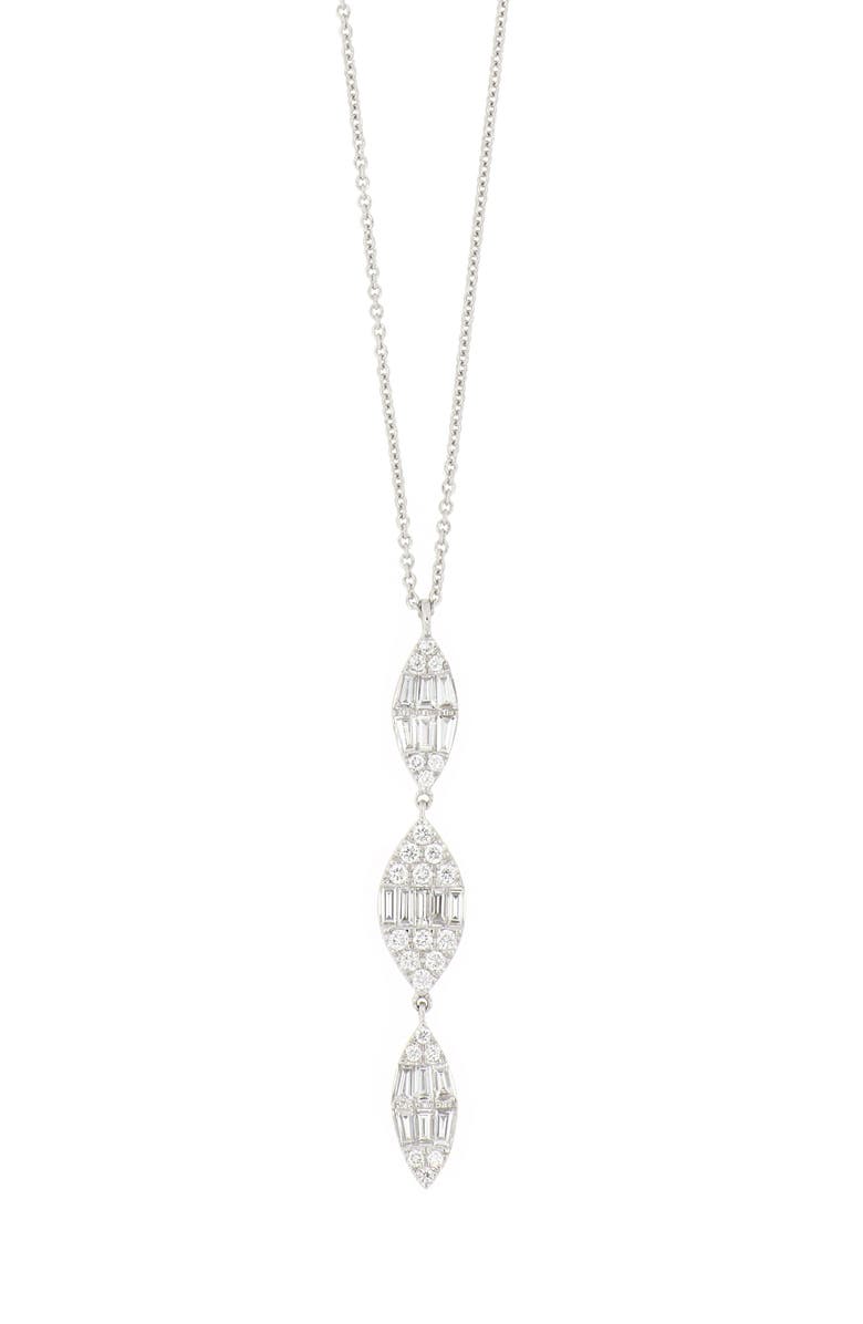 Bony Levy Mika Three Marquise Diamond Cluster Pendant Necklace, Main, color, 18K White Gold