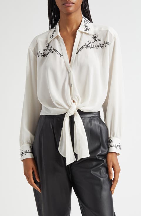 Marianna Embellished Tie Front Shirt