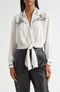 Cinq à Sept Marianna Embellished Tie Front Shirt