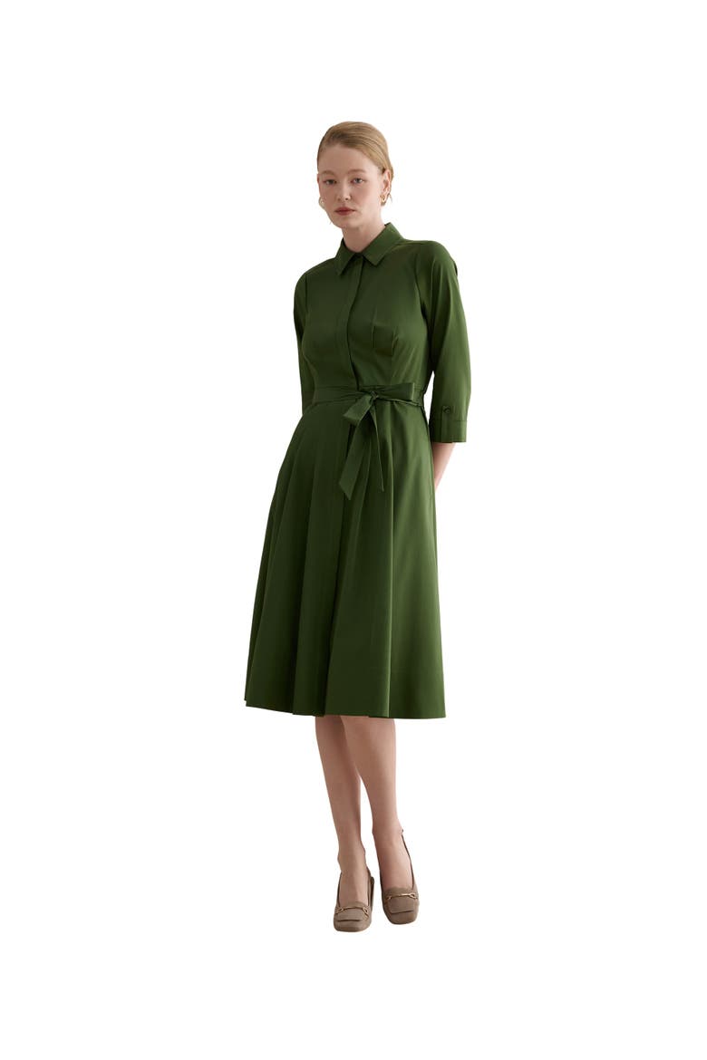 Brigitta Midi Dress, Main, color, Pine Green