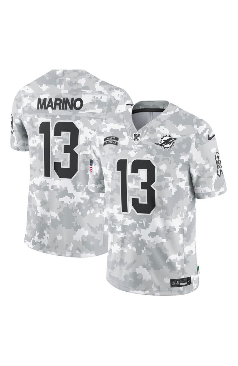 Nike Men's Nike Dan Marino Arctic Camo Miami Dolphins 2024 Salute to Service Retired Player Limited Jersey, Main, color, 