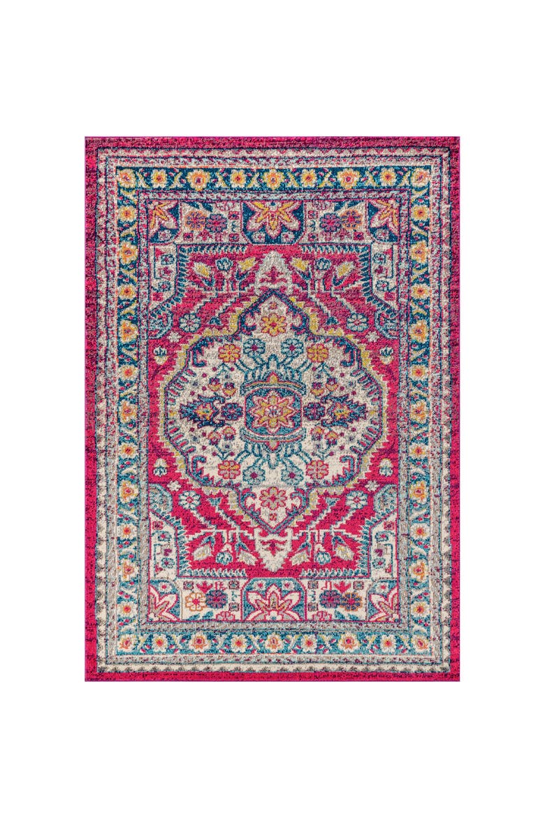 Bohemian FLAIR Boho Vintage Area Rug, Alternate, color, Pink/Ivory