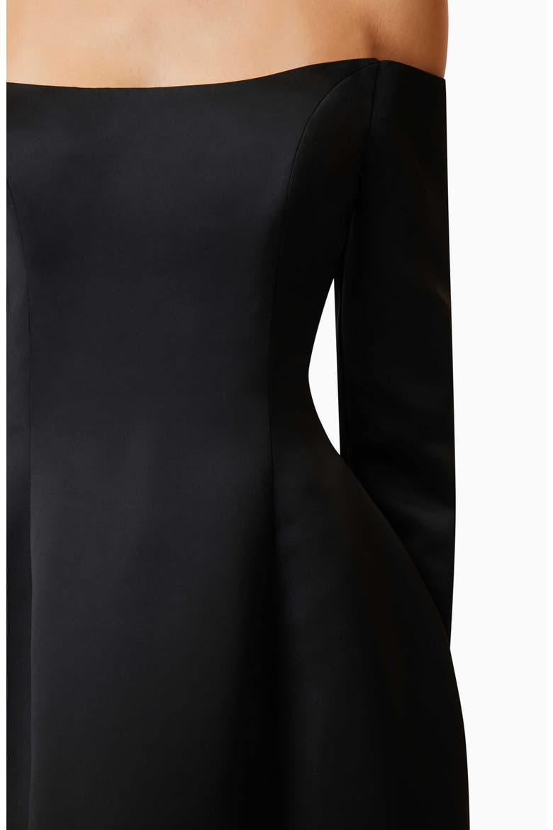 Vida Off The Shoulder Long Sleeve Cocktail Minidress, Alternate, color, BLACK