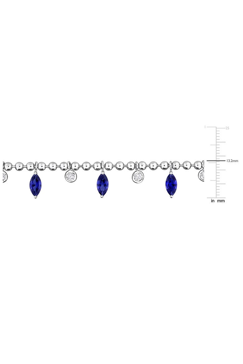 Lab Created Sapphire & Lab Created White Sapphire Necklace, Alternate, color, BLUE