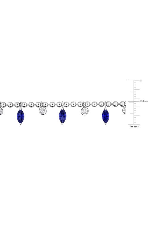 Delmar Lab Created Sapphire & Lab Created White Sapphire Necklace In Blue