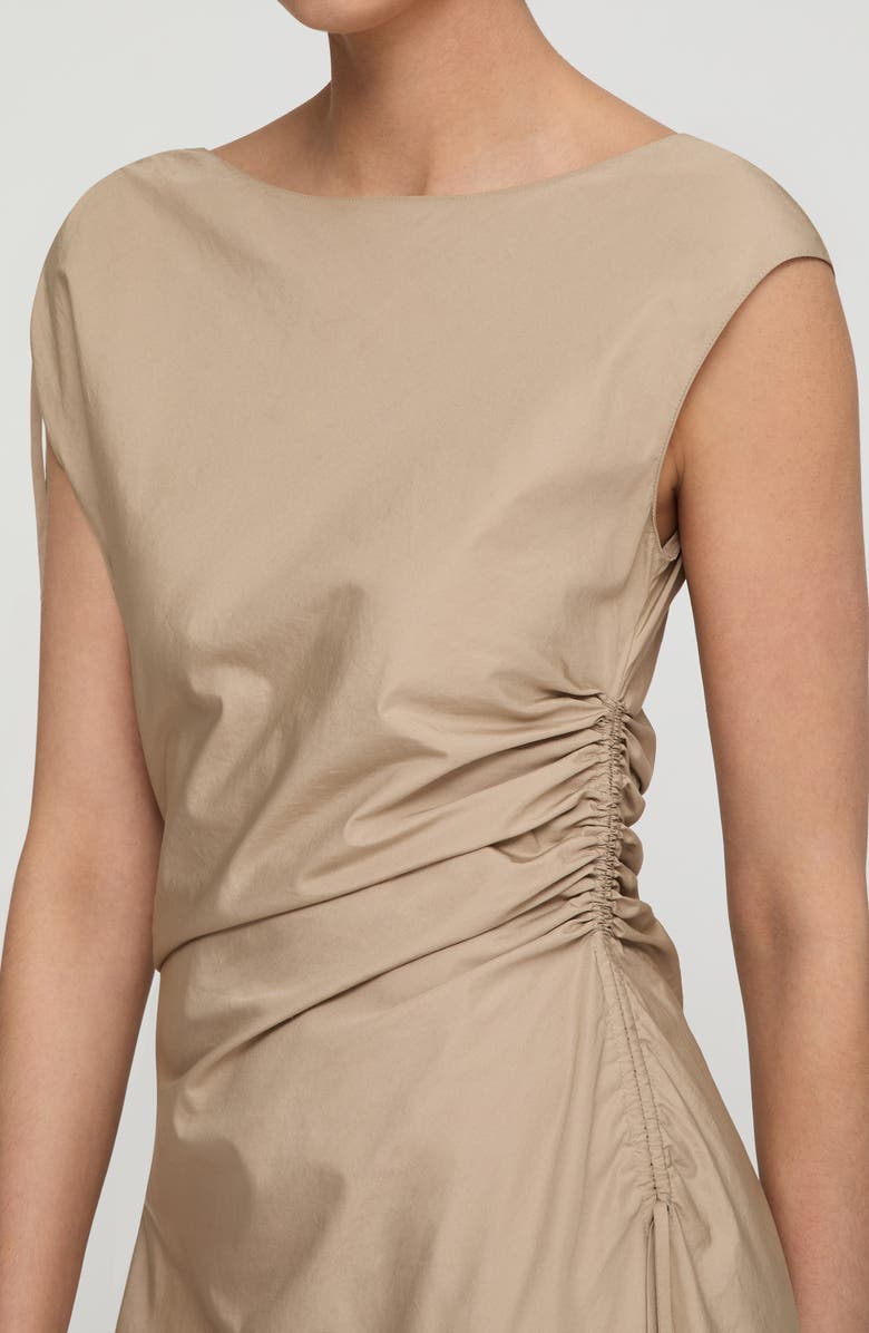 Lafayette 148 New York Gathered Organic Cotton Poplin Midi Dress, Alternate, color, 