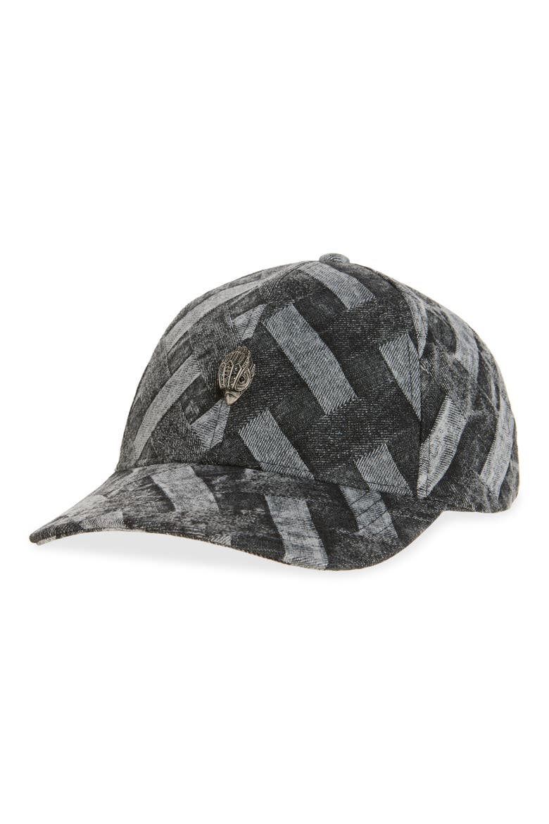 Woven Denim Adjustable Baseball Cap, Main, color, WASHED BLACK