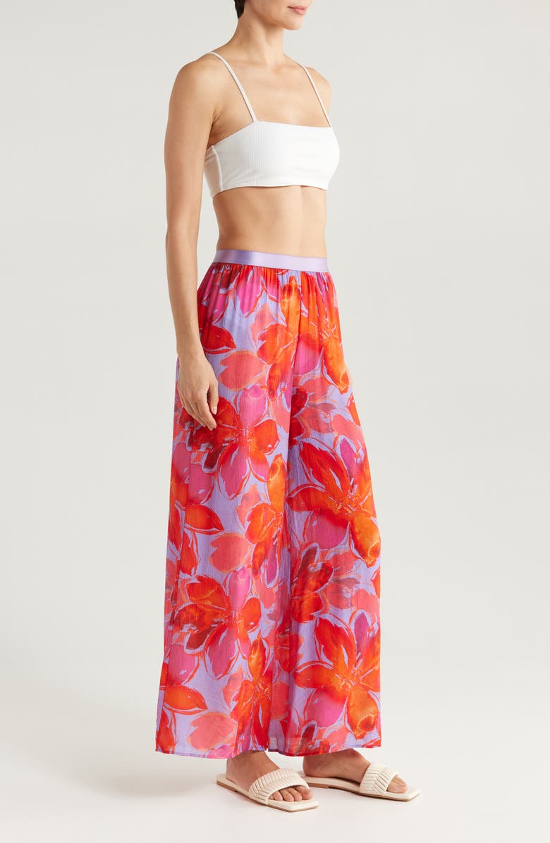 Hutch Floral Cover-Up Pants, Alternate, color, Watercolor Gardenia