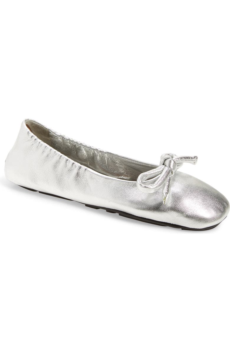 Prada Metallic Ballet Flat, Main, color,