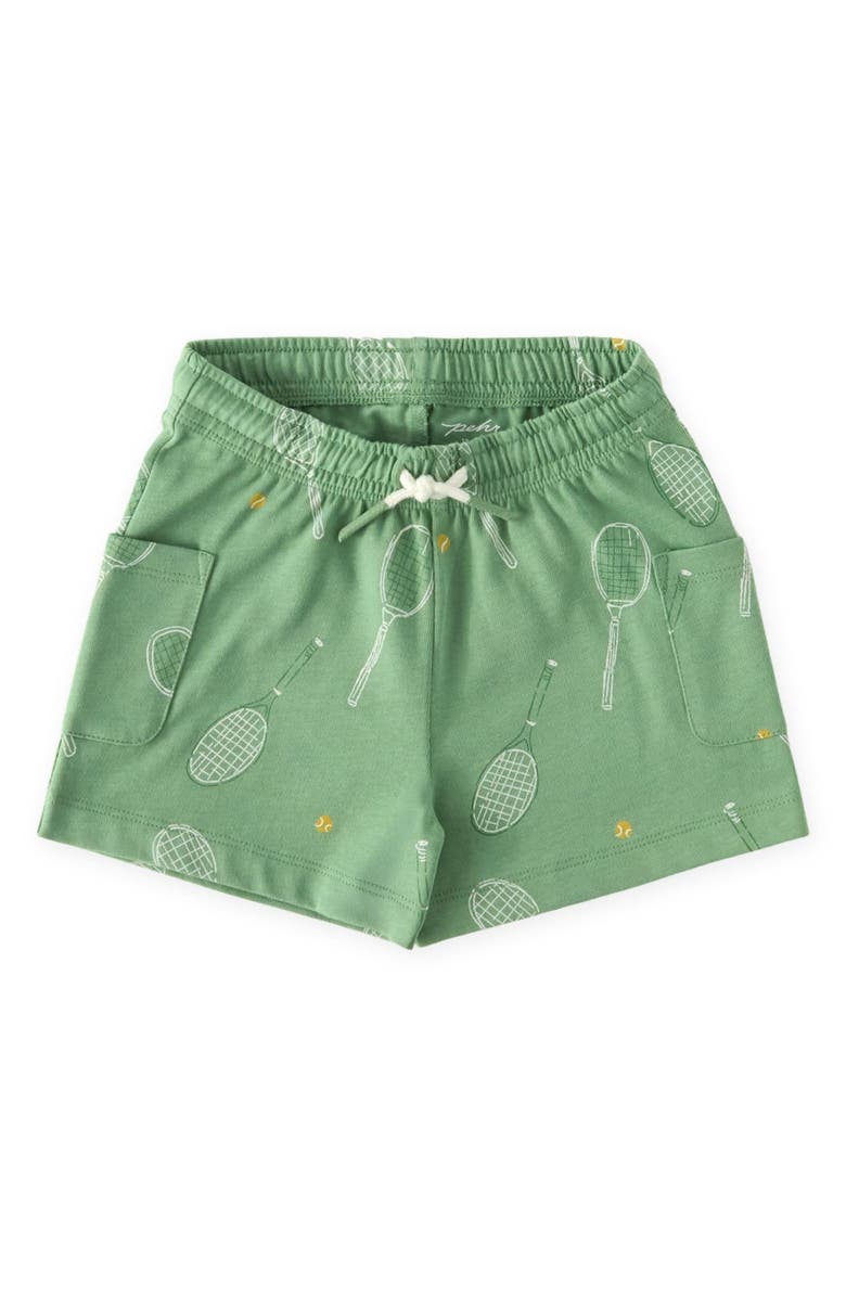 Pehr Kids' Tennis Organic Cotton Shorts, Main, color, Doubles Green