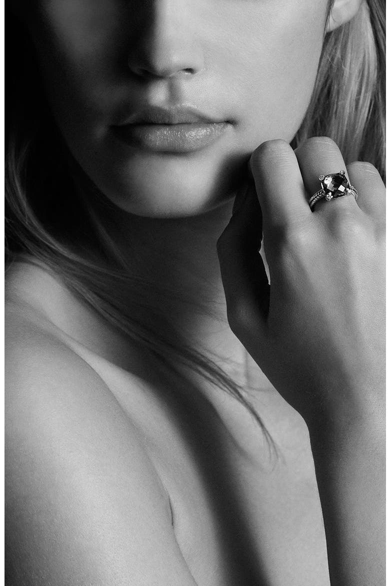 Châtelaine Ring with Semiprecious Stone & Diamonds, Alternate, color, SILVER/ AMETHYST