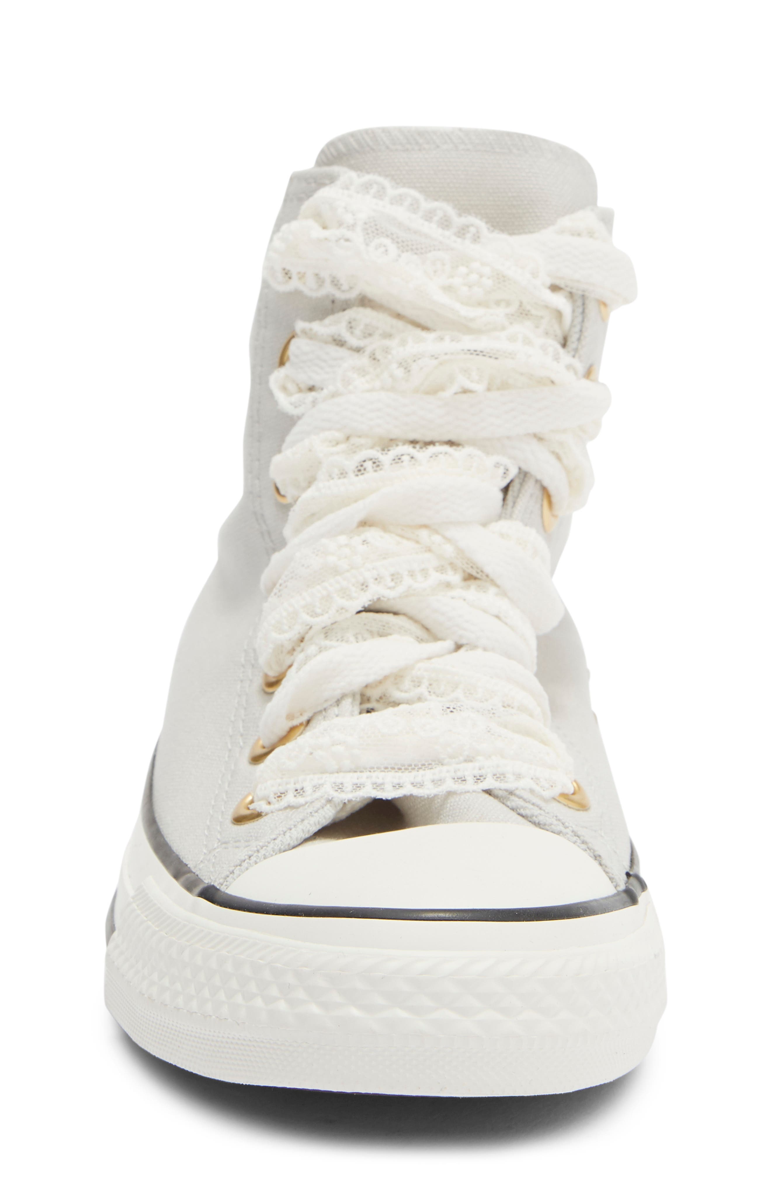 Kids' Chuck Taylor® All Star® Lace High Top Sneaker, Alternate, color, LIGHT GREY/ GOLD/ WHITE
