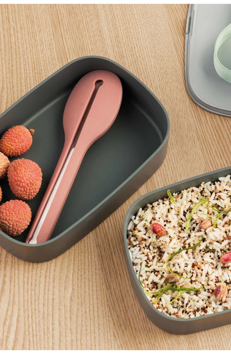 BergHOFF Leo 3-Piece Dual Bento Box Set with Strap - Grey/Mint, Alternate, color, Grey