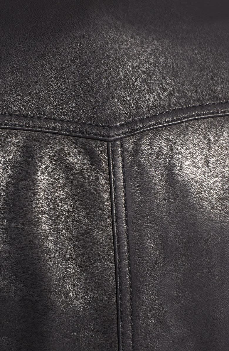 MICHAEL Michael Kors Front Zip Leather Jacket, Alternate, color, 