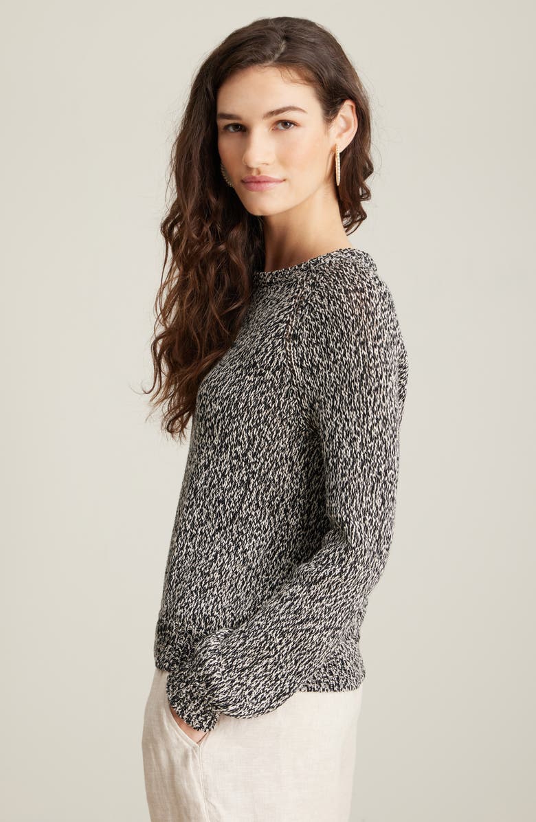 Nordstrom Raglan Sweater, Alternate, color, Black- Beige Marl