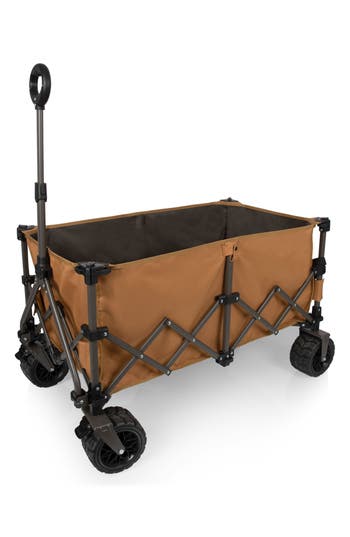 Picnic Time Wilderness All-terrain Folding Wagon In Brown