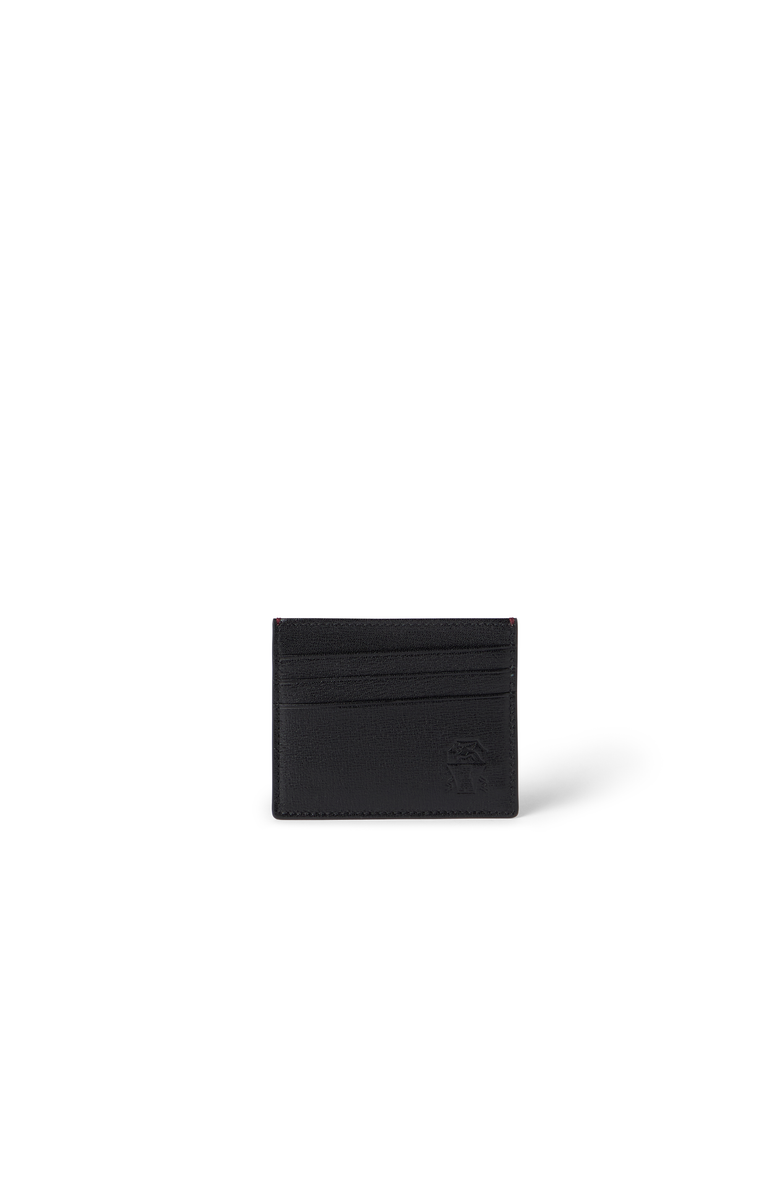 Brunello Cucinelli Capretta card holder, Main, color, Black