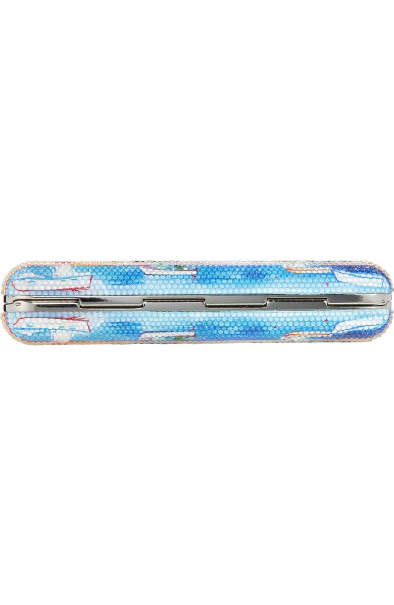 JUDITH LEIBER COUTURE Slim Slide Tropical Crystal Embellished Clutch, Alternate, color, Silver Rhine Multi