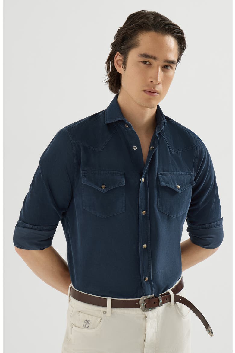 Corduroy shirt, Alternate, color, Blue