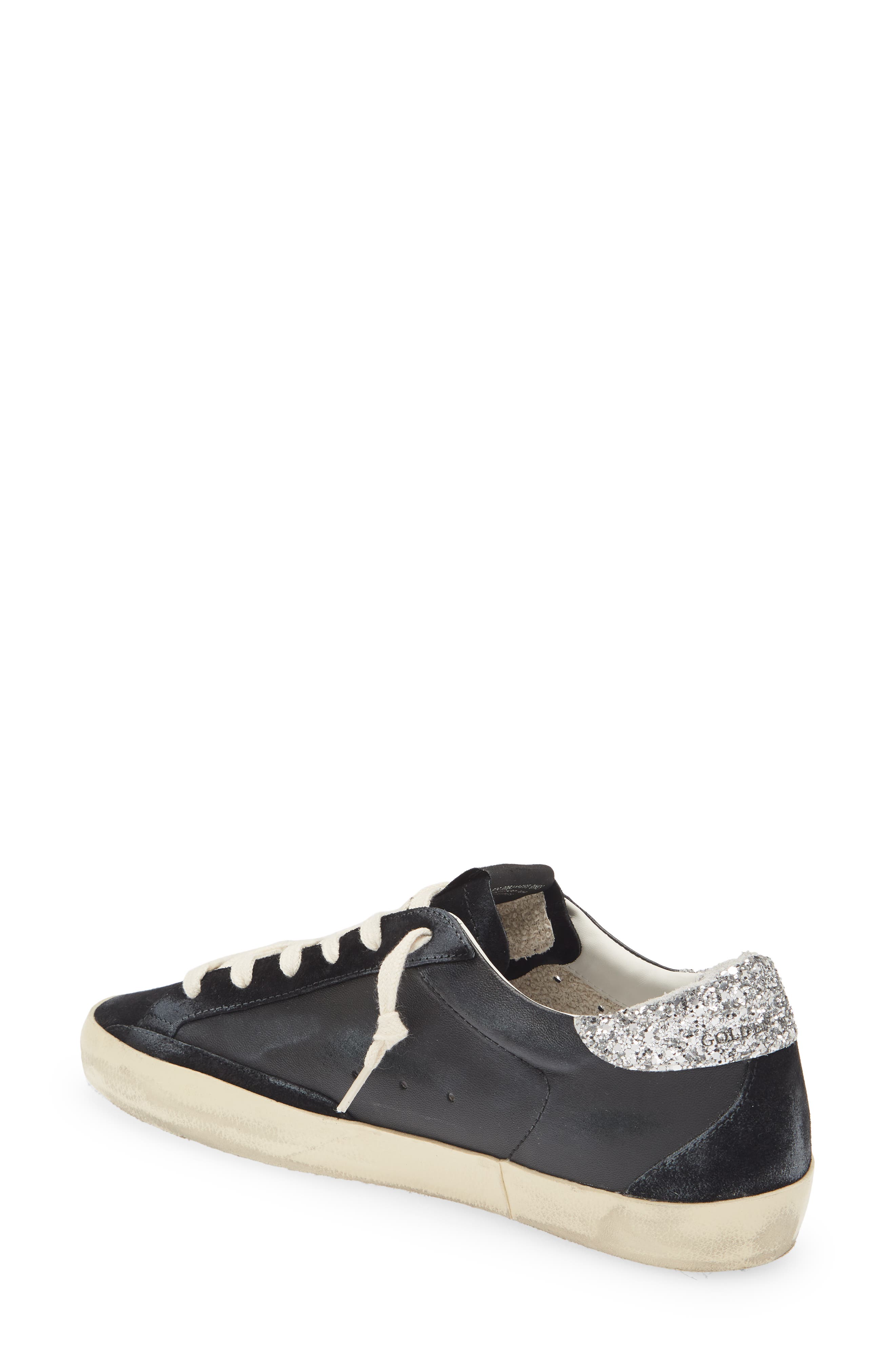 Golden Goose Super-Star Low Top Sneaker, Alternate, color, Black/ Silver/ Cream