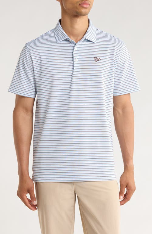 Quiet Golf Sunny Active Stripe Polo in Pacific Blue 