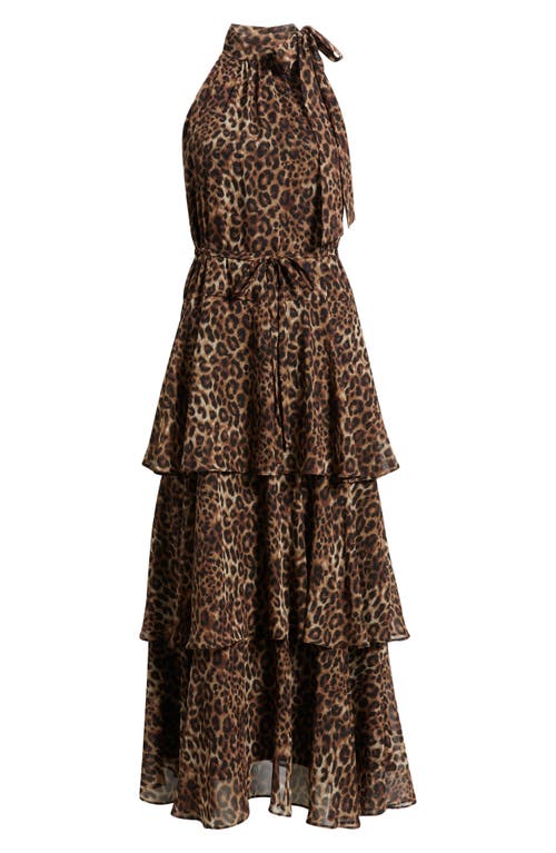 Julia Jordan Leopard Print Tiered Maxi Dress In Animal Print